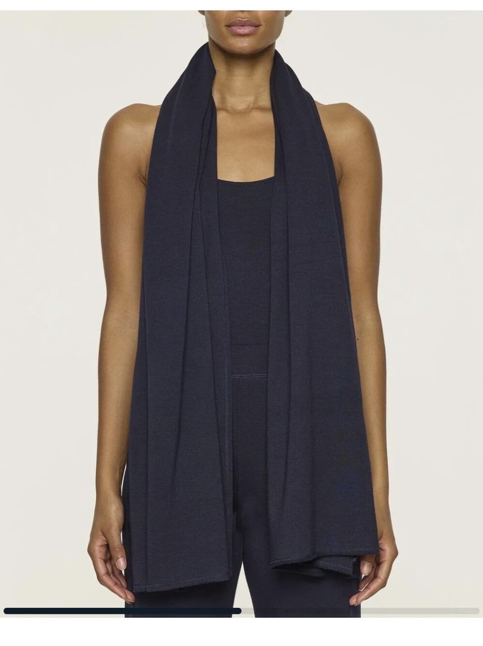 Lux Knit Long Scarf - Navy